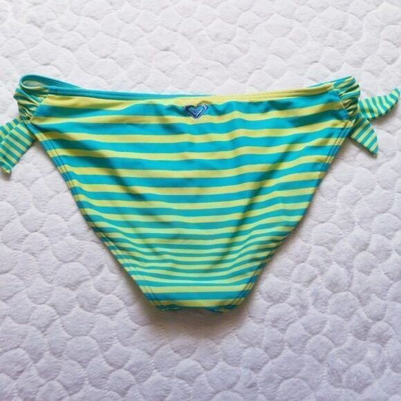 Roxy bikini swimsuit bathingsuit striped halter S - Picture 2 of 6